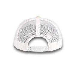 48 Bulk 6 Panel Snapback High Profile Trucker Hat Beige and White