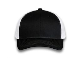 48 Bulk 6 Panel Snapback High Profile Trucker Hat Black and White