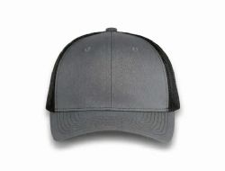 48 Bulk 6 Panel Snapback High Profile Trucker Hat Dark Grey and Black