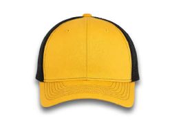 48 Bulk 6 Panel Snapback High Profile Trucker Hat Ginger and Black