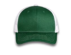 48 Bulk 6 Panel Snapback High Profile Trucker Hat Green and White