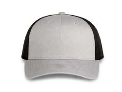 48 Bulk 6 Panel Snapback High Profile Trucker Hat Light Grey and Black