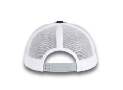 48 Bulk 6 Panel Snapback High Profile Trucker Hat Navy and White