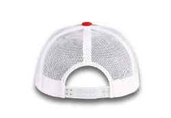 48 Bulk 6 Panel Snapback High Profile Trucker Hat Red and White