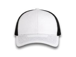 48 Bulk 6 Panel Snapback High Profile Trucker Hat White and Black