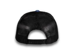 48 Bulk 6 Panel Snapback High Profile Trucker Hat Blue and Black
