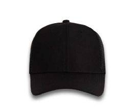 48 Bulk 6 Panel Snapback High Profile Trucker Hat Black