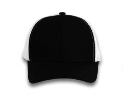 48 Bulk 6 Panel Snapback High Profile Trucker Hat Black and White
