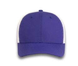 48 Bulk 6 Panel Snapback High Profile Trucker Hat Dark Purple and White