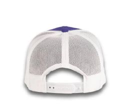48 Bulk 6 Panel Snapback High Profile Trucker Hat Dark Purple and White
