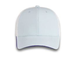 48 Bulk 6 Panel Snapback High Profile Trucker Hat Light Blue and White
