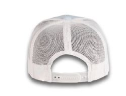 48 Bulk 6 Panel Snapback High Profile Trucker Hat Light Blue and White