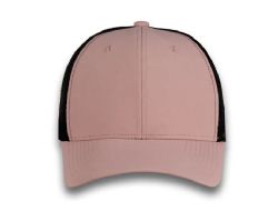 48 Bulk 6 Panel Snapback High Profile Trucker Hat Light Pink and Black