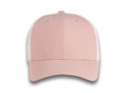 48 Bulk 6 Panel Snapback High Profile Trucker Hat Light Pink and White
