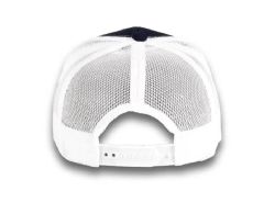 48 Bulk 6 Panel Snapback High Profile Trucker Hat Navy and White