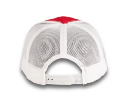 48 Bulk 6 Panel Snapback High Profile Trucker Hat Red and White