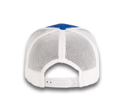 48 Bulk 6 Panel Snapback High Profile Trucker Hat Royal and White