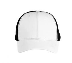 48 Bulk 6 Panel Snapback High Profile Trucker Hat White and Black
