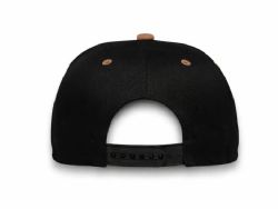 48 Bulk 6 Panel Snapback High Profile Hat Black and Light Brown