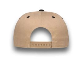 48 Bulk 6 Panel Snapback High Profile Hat Khaki and Black
