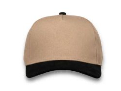 48 Bulk 6 Panel Snapback High Profile Hat Khaki and Black
