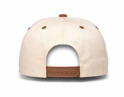 48 Bulk 6 Panel Snapback High Profile Hat Khaki and Brown