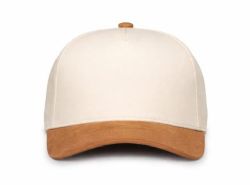 48 Bulk 6 Panel Snapback High Profile Hat Beige and Dark Brown