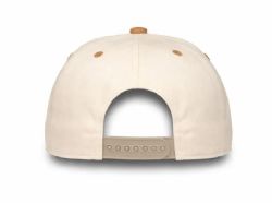 48 Bulk 6 Panel Snapback High Profile Hat Beige and Dark Brown