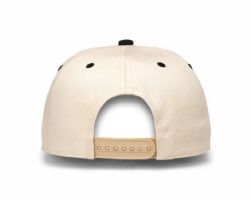 48 Bulk 6 Panel Snapback High Profile Hat Beige and Black