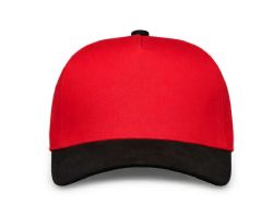 48 Bulk 6 Panel Snapback High Profile Hat Red and Black