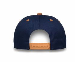 48 Bulk 6 Panel Snapback High Profile Hat Navy and Brown