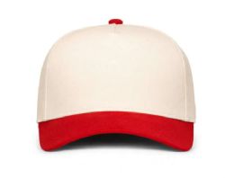 48 Bulk 6 Panel Snapback High Profile Hat Beige and Wine