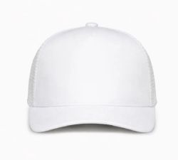 48 Bulk 5 Panel Snapback High Profile Trucker Hat White