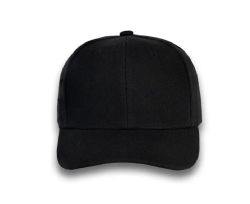 48 Bulk 6 Panel Velcro Mid Profile Cap Black