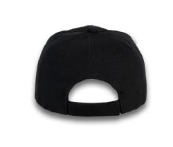 48 Bulk 6 Panel Velcro Mid Profile Cap Black