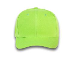48 Bulk 6 Panel Velcro Mid Profile Cap Neon Green