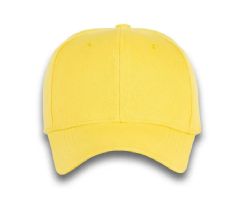 48 Bulk 6 Panel Velcro Mid Profile Cap Yellow