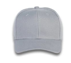 48 Bulk 6 Panel Velcro Mid Profile Cap Light Grey