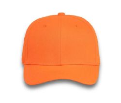 48 Bulk 6 Panel Velcro Mid Profile Cap Neon Orange
