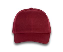 48 Bulk 6 Panel Velcro Mid Profile Cap Burgundy