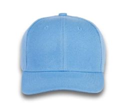 48 Bulk 6 Panel Velcro Mid Profile Cap Light Blue