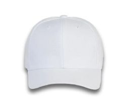 48 Bulk 6 Panel Velcro Mid Profile Cap White