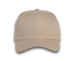 48 Bulk 6 Panel Velcro Mid Profile Cap Light Beige