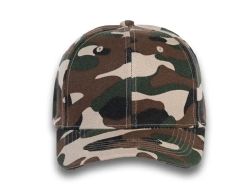 48 Bulk 6 Panel Velcro Mid Profile Cap Green Camo