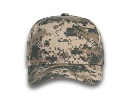 48 Bulk 6 Panel Velcro Mid Profile Cap Digi Camo