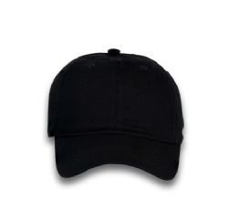 48 Bulk 6 Panel Strapback Mid Profile Cotton Cap Black