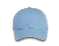 48 Bulk 6 Panel Strapback Mid Profile Cotton Cap Light Blue