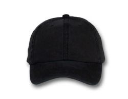 48 Bulk 6 Panel Strapback High Profile Cotton Cap Black