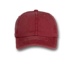 48 Bulk 6 Panel Strapback High Profile Cotton Cap Burgundy