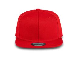 48 Bulk 6 Panel Snapback High Profile Acrylic Flat Brim Hat Red